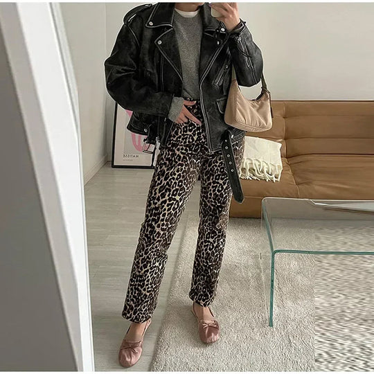 Trendy Animal Print Women's Jeans - Slim Fit Style - ModishWorld