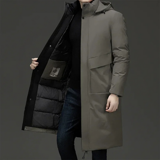 Warm Waterproof Men's Parka Coat with Hood - ModishWorld
