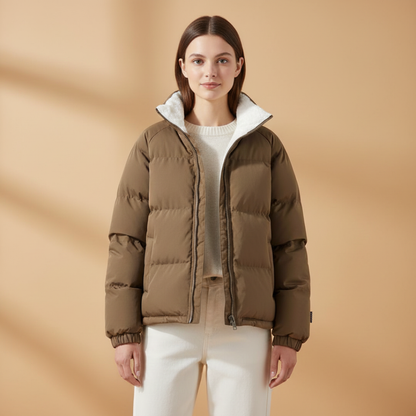 Warm Winter Parka with Hood and Fleece Lining