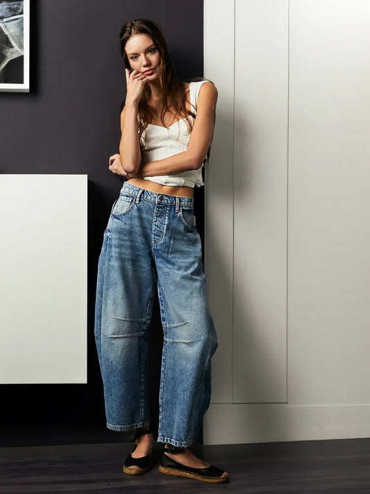 Women's High-Waisted Loose Fit Jeans - ModishWorld