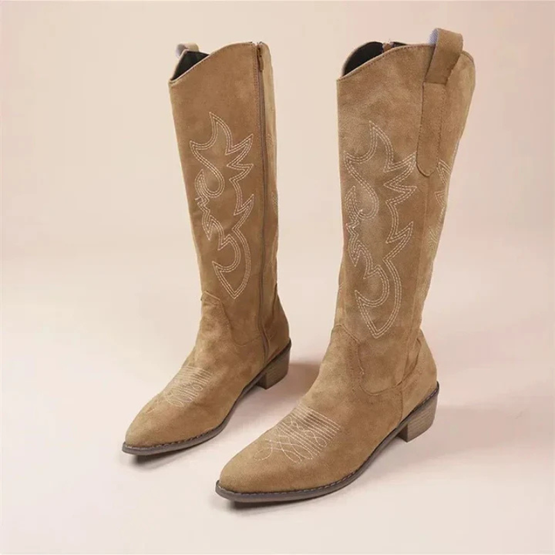 Fashionable Embroidered Women's Cowboy Boots - ModishWorld