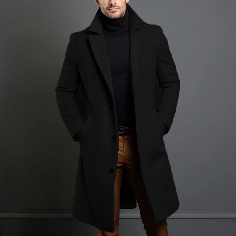Classic Men's Long Trench Coat