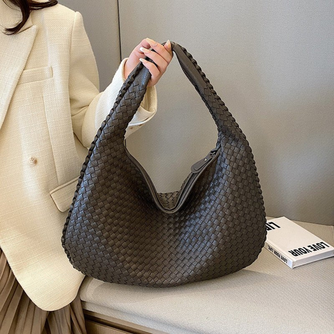Stylish Woven Hobo Shoulder Handbag - Chic Roomy Tote