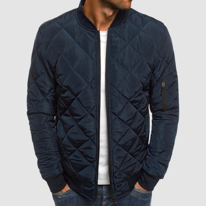 Warm Quilted Mens Bomber Zip Jacket - ModishWorld