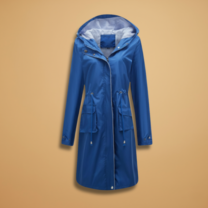 Ladies Water Resistant Parka with Hood and Adjustable Waist - Modish World