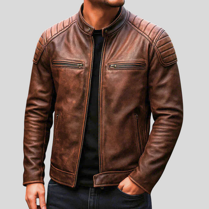 Authentic Leather Biker Jacket - Classic Style, Durable Material - Modish World