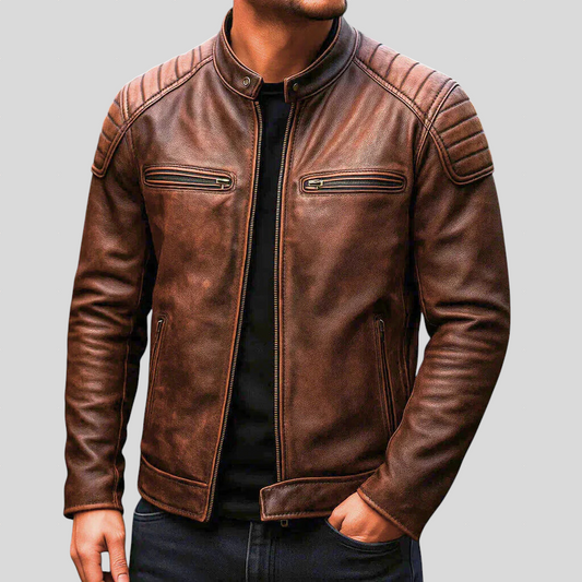Authentic Leather Biker Jacket - Classic Style, Durable Material - Modish World