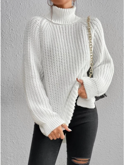 Women's Sweater - Crew Neck Ribbed Knit