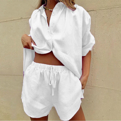 Chic Ladies Blouse and Pants Suit Set