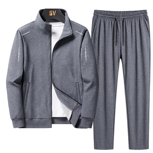 Athletic Sportswear Set - Zip Jacket & Sweatpants