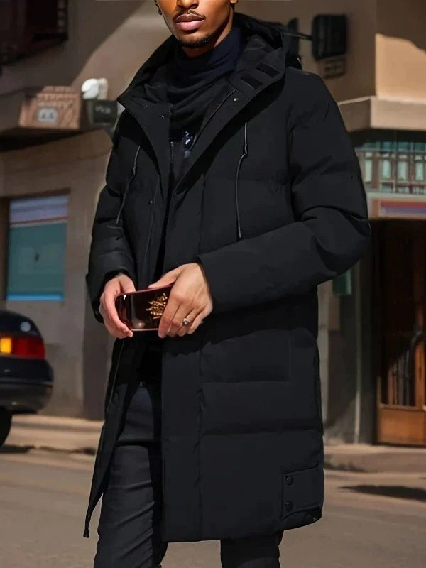 Warm Men's Down Parka Coat - Hooded Waterproof Jacket
