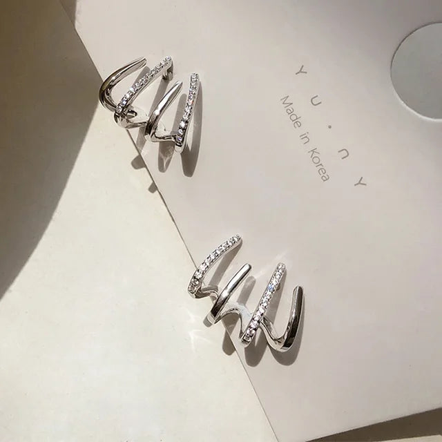 Zirconium Multidimensional Strip Earrings
 - ModishWorld