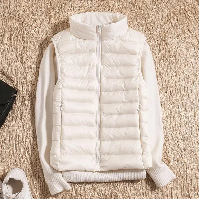 Ladies' Quilted Vest - High Neck Winter Gilet