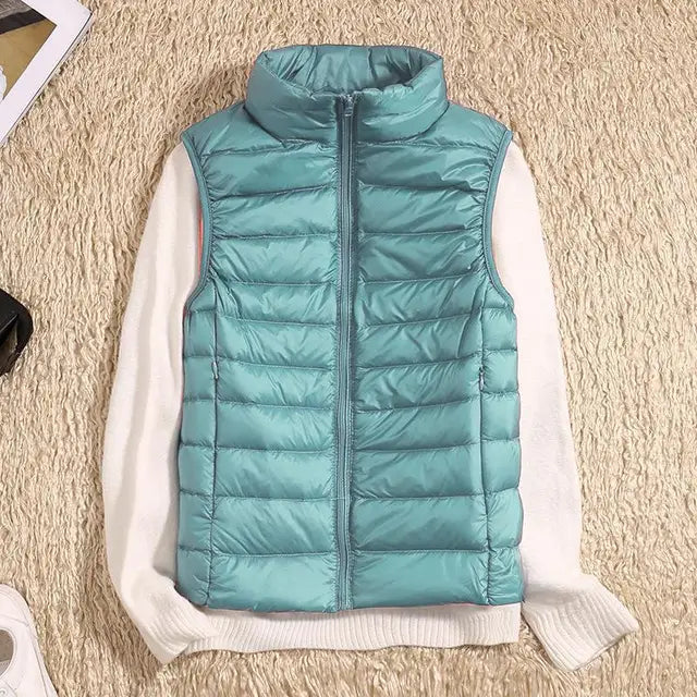 Ladies' Quilted Vest - High Neck Winter Gilet
