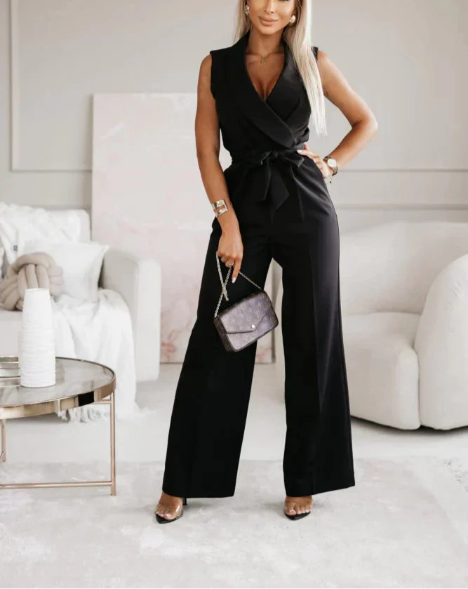 Chic Strapless Flowy Wide Leg Jumpsuit for Women - ModishWorld
