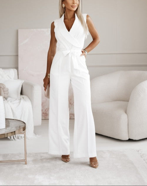 Chic Strapless Flowy Wide Leg Jumpsuit for Women
