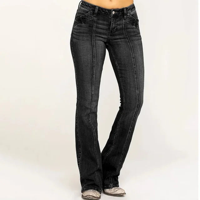 High Waist Wide Leg Ladies Jeans - ModishWorld