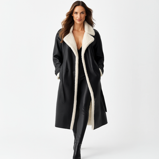 Warm Luxury Sheepskin Winter Coat for Women - ModishWorld