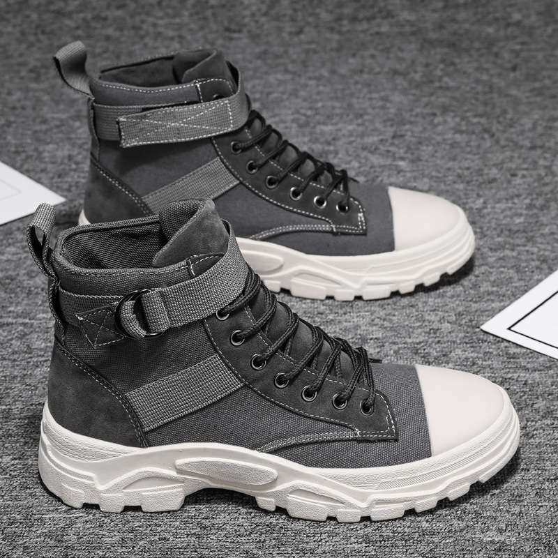 Men's Leather Ankle Boots with Buckle Strap - ModishWorld