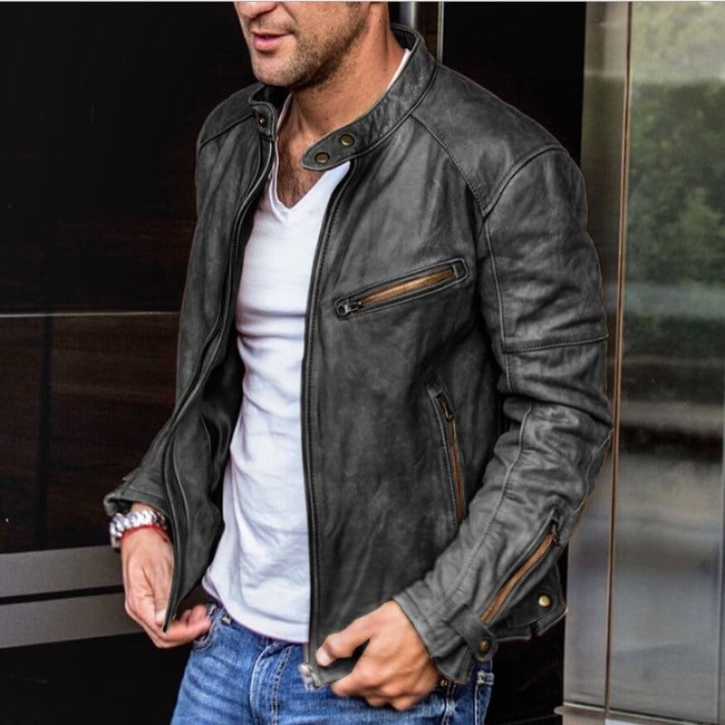 Premium Leather Biker Jacket for Men - ModishWorld