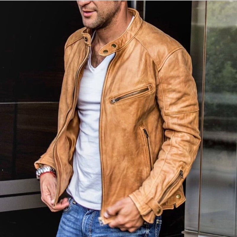 Premium Leather Biker Jacket for Men