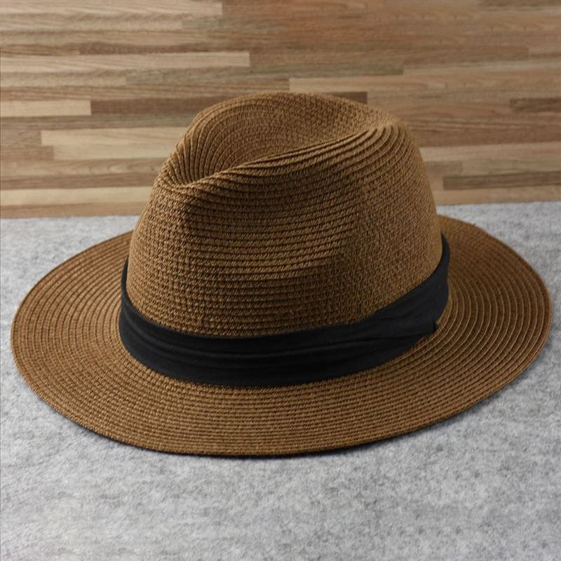 Natural Fiber Summer Sun Hat - Handwoven Straw Travel Hat