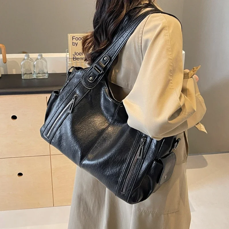 Stylish Ladies Tote Bag with Zipper Pockets - ModishWorld