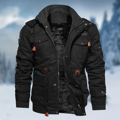 Warm Outdoor Men's Parka with Multiple Pockets