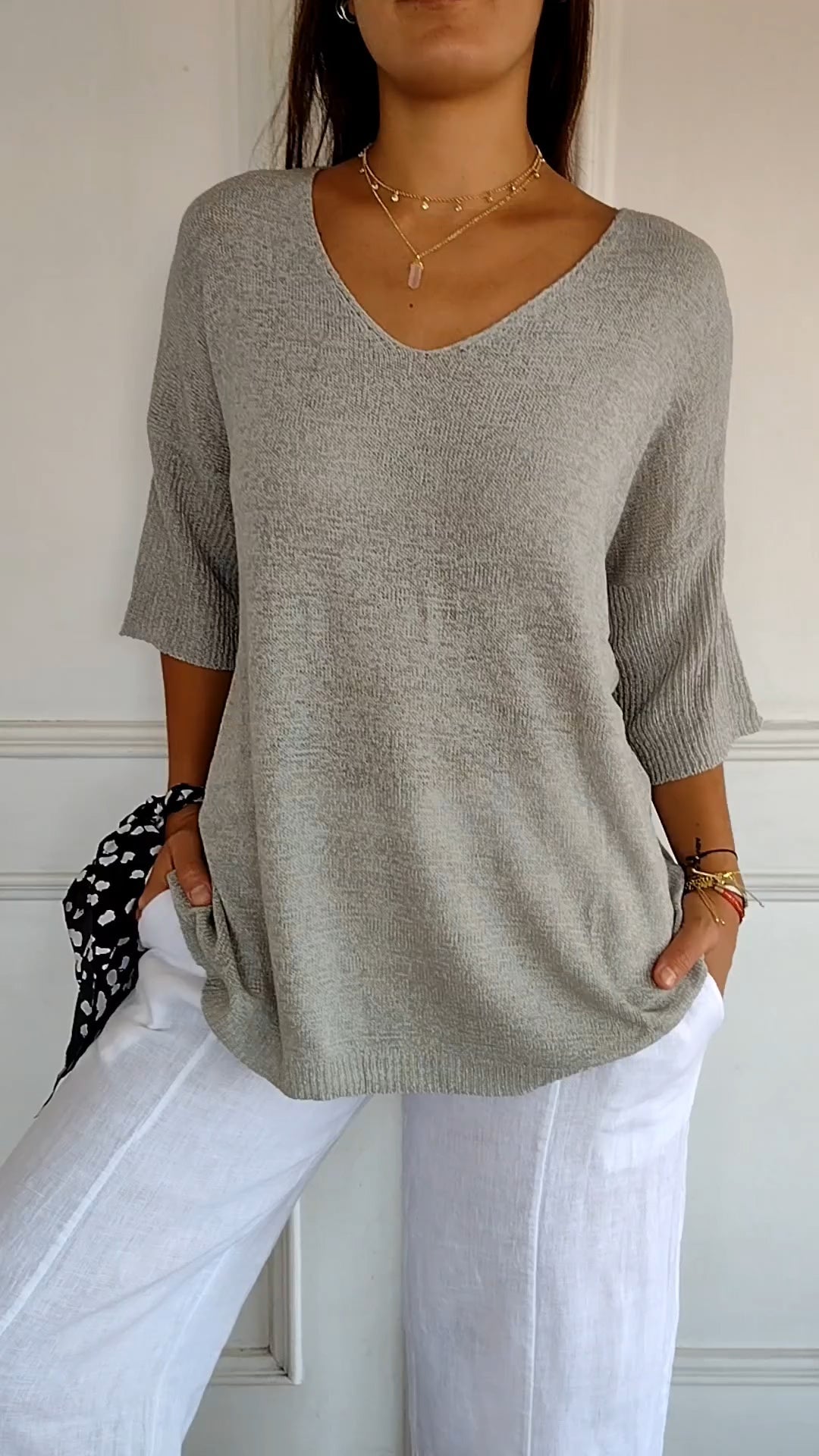 Elegant Casual Women's V-Neck Blouse