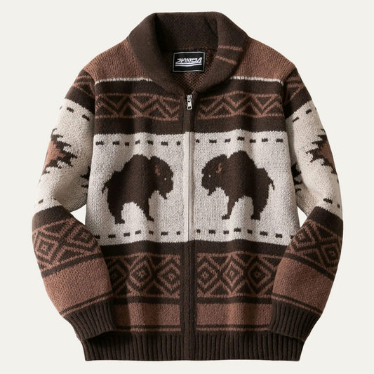 Classic Mens Vintage Buffalo Pattern Sweater - Modish World