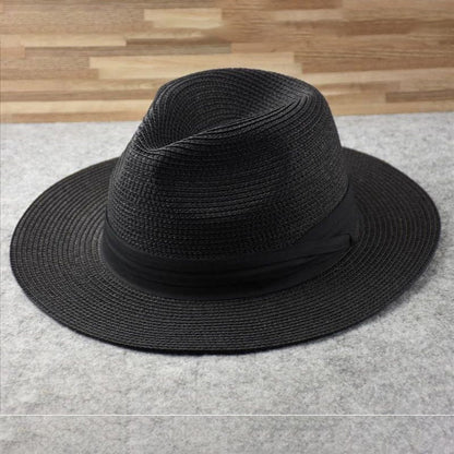 Natural Fiber Summer Sun Hat - Handwoven Straw Travel Hat