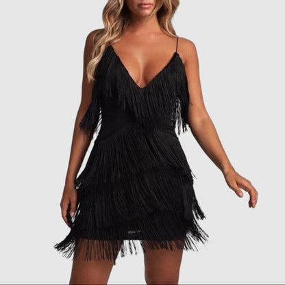 Sexy Ruffled Fit Mini Dress for Ladies - ModishWorld
