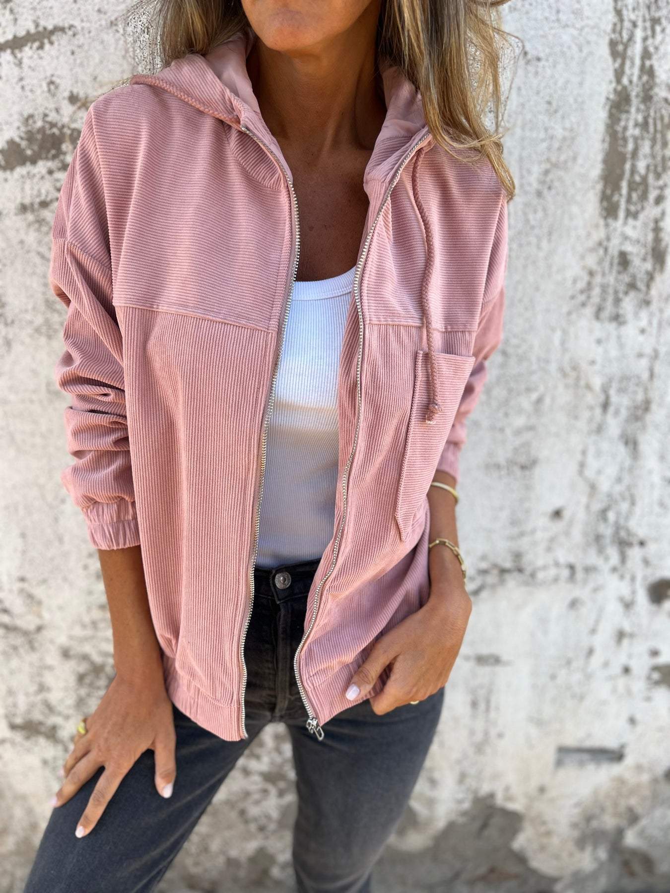 Relaxed Fit Women's Hoodie Zip Jacket