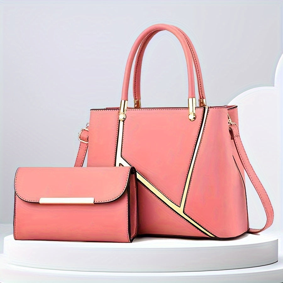 Fashionable 2-In-1 Tote And Clutch Bag Set