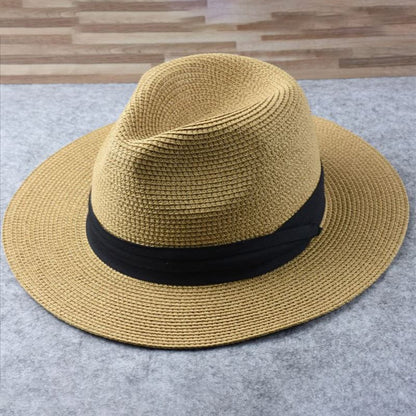 Natural Fiber Summer Sun Hat - Handwoven Straw Travel Hat