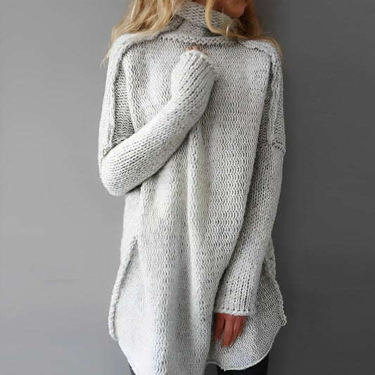 Warm Ladies Cable Knit Sweater Dress - ModishWorld