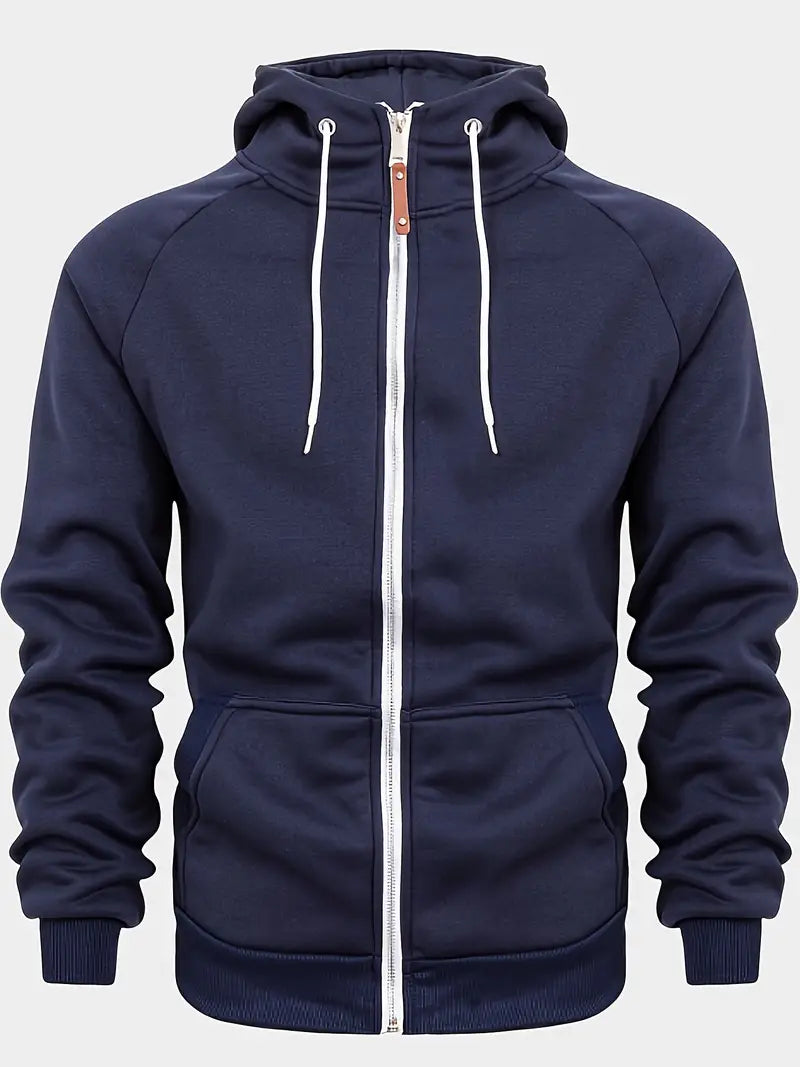 Relaxed Fit Mens Zip Up Hooded Jacket