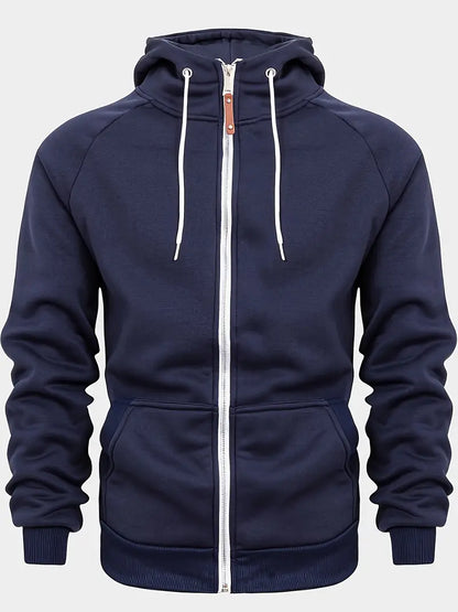 Relaxed Fit Mens Zip Up Hooded Jacket