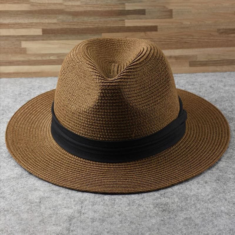 Natural Fiber Summer Sun Hat - Handwoven Straw Travel Hat - ModishWorld