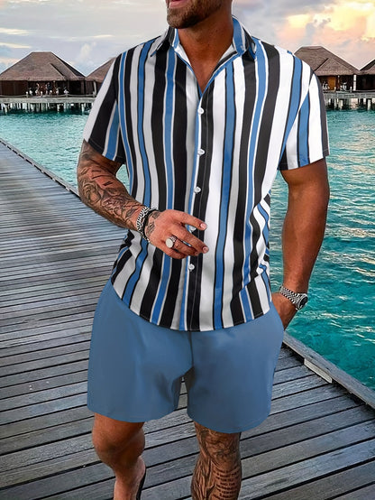 Trendy Mens Summer Shirt Shorts Combo