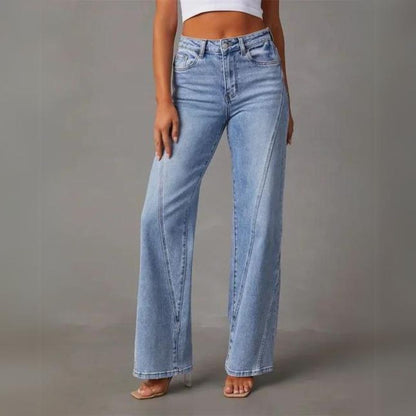 Women's Dark Wash High Waisted Wide Leg Jeans