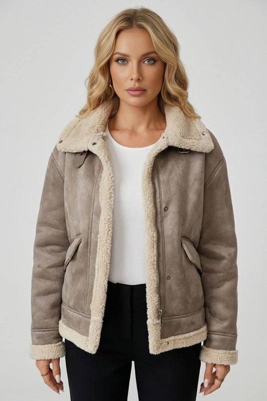 Warm Cozy Shearling Jacket for Women - Modish World