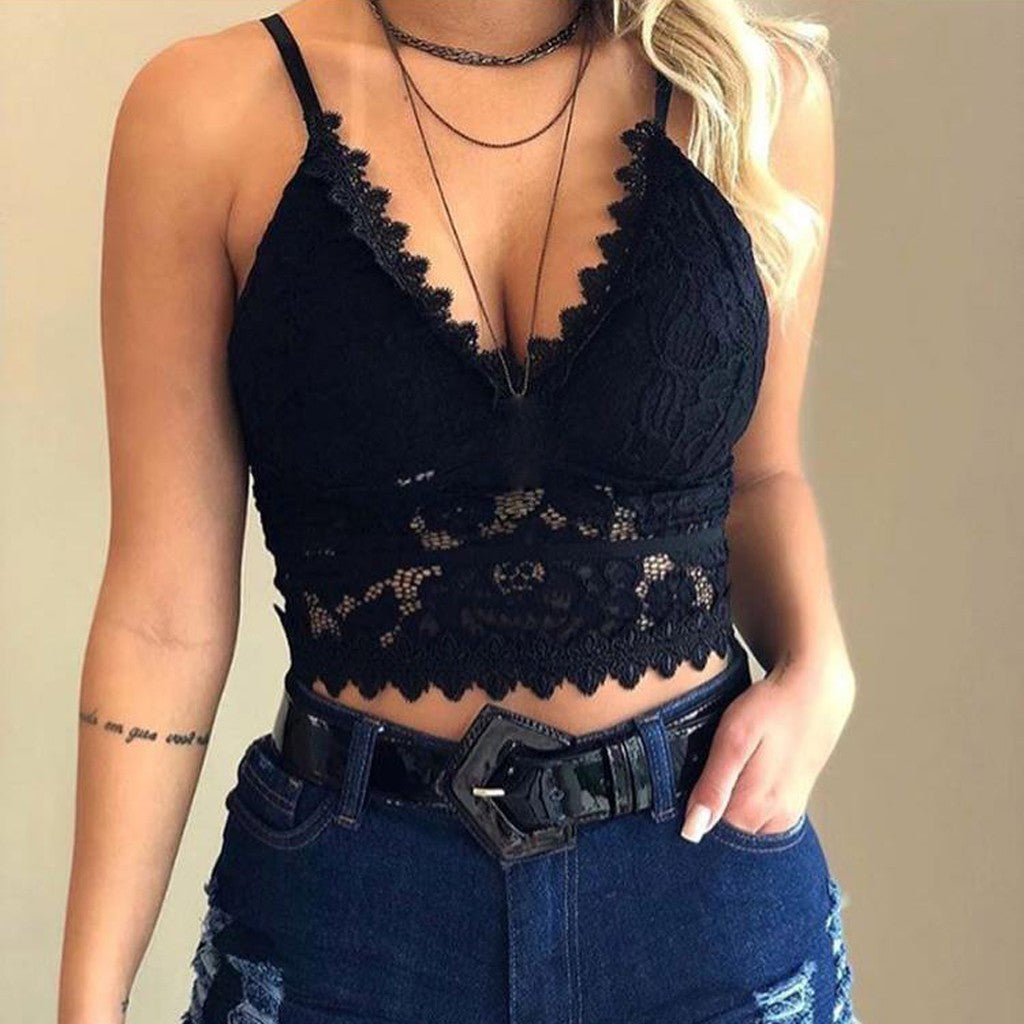 Pretty Red V Neck Camisole Top for Women