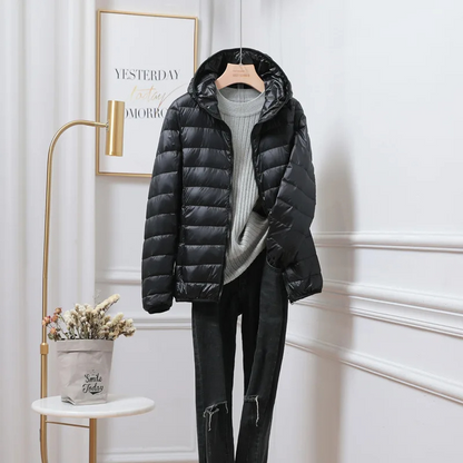 Warm Women's Down Hooded Coat