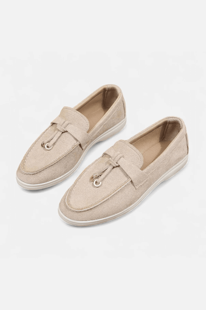 Classic Women's Leather Slip On Shoes - Thick Comfort Sole