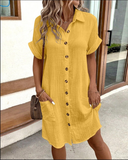 Classic Fit Button Down Dress for Ladies