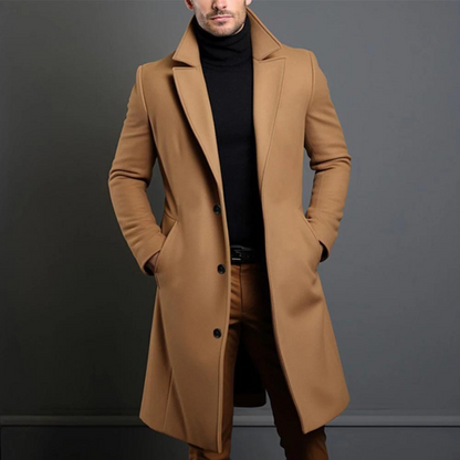 Classic Men's Long Trench Coat - ModishWorld