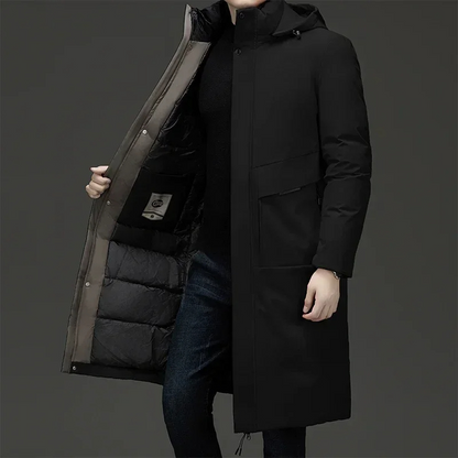 Warm Waterproof Men's Parka Coat with Hood