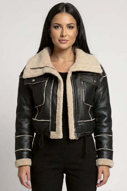 Chic Faux Fur Trimmed Women's Jacket - Modish World