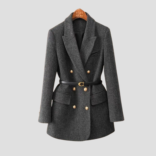 Classic Warm Tweed Double Breasted Coat - Modish World